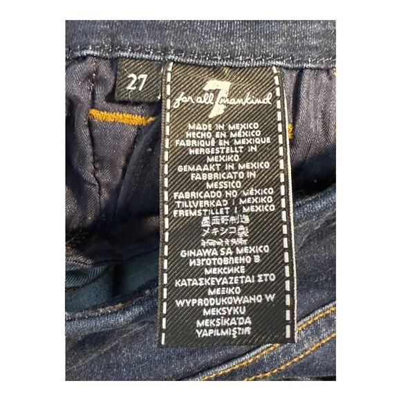 7 For All Mankind Women's Ankle Skinny Jeans Dark‎ Wash Size 4 (27) Blue - Picture 8 of 9